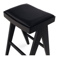 allegra upholstered stool black oak  2