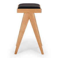 allegra upholstered stool natural oak 2