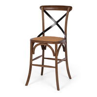 cross back bar stool deep oak  2