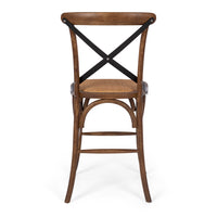 cross back bar stool deep oak 1