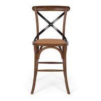 cross back bar stool deep oak 6