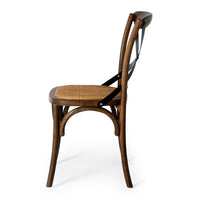crossed back dining chair deep oak 2