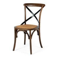 crossed back dining chair deep oak 7