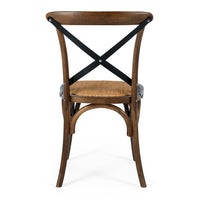 crossed back dining chair deep oak 3