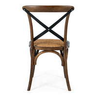 crossed back wooden chair deep oak 3