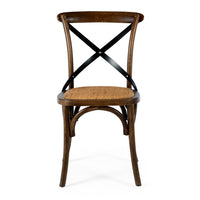 crossed back dining chair deep oak 4
