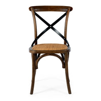 crossed back wooden chair deep oak 4
