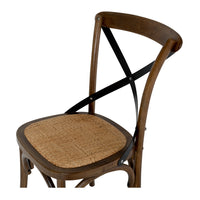 crossed back dining chair deep oak 5