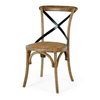 crossed back wooden chair smoked oak 1