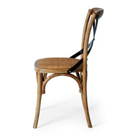 crossed back wooden chair smoked oak 2