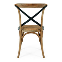crossed back wooden chair smoked oak 3