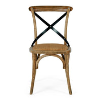 crossed back dining chair smoked oak 4