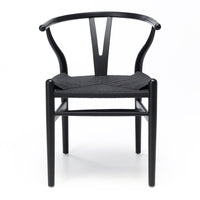 wishbone wooden chair black oak 2