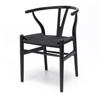 wishbone dining chair black oak 1
