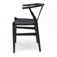 wishbone dining chair black oak 3
