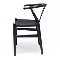wishbone wooden chair black oak 3