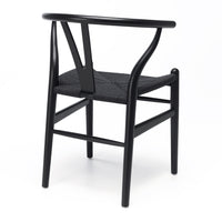 wishbone wooden chair black oak 4