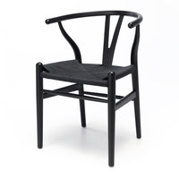 wishbone wooden chair black oak 1