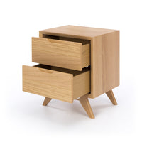 venice 2 drawer wooden bedside table 2