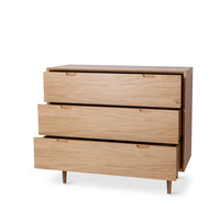 madrid 3 drawer chest natural oak 2