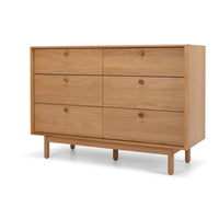 sienna 6 drawer chest natural oak 2