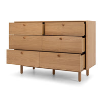 sienna 6 drawer chest natural oak 3