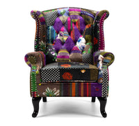 patchwork wingback lounge chair 6