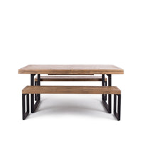 forged extendable wooden dining table 183cm (6)
