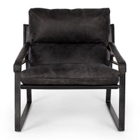 venice lounge chair black leather 2