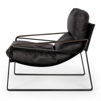 venice lounge chair black leather 7