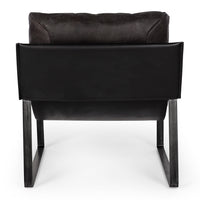 venice lounge chair black leather 1