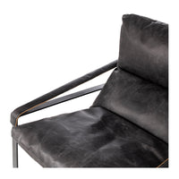venice lounge chair black leather 3
