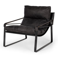 venice lounge chair black leather 4
