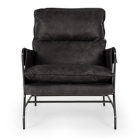 rome armchair black leather 6