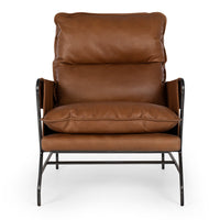 rome lounge chair tan leather 5
