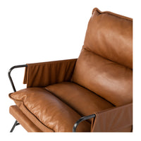 rome lounge chair tan leather 3