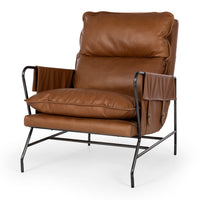 rome lounge chair tan leather 1