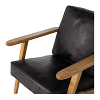 verona lounge chair black leather 2