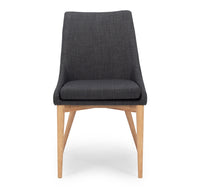cathedral dining chair dark grey fabric 2