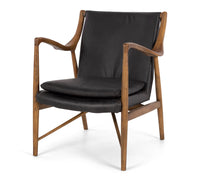madrid lounge chair black leather 1