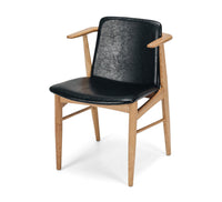 bella wooden armchair black upholstery 1