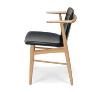 bella wooden armchair black upholstery 2