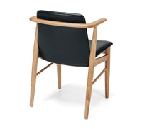 bella wooden armchair black upholstery 3