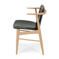 bella wooden armchair green upholstery 2