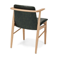 bella wooden armchair green upholstery 3