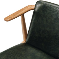 bella wooden armchair green upholstery 4