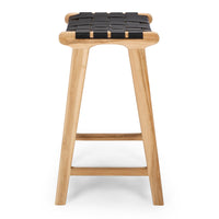 fusion wooden bar stool woven black 3