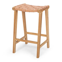 fusion wooden bar stool woven plush 1