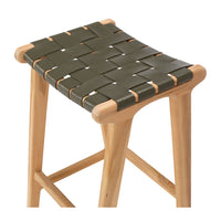 fusion wooden bar stool woven olive 4