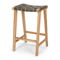 fusion wooden bar stool woven olive 1